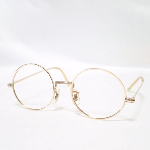 E418 眼鏡フレーム 丸メガネ レンズ無し めがね 18K レトロ