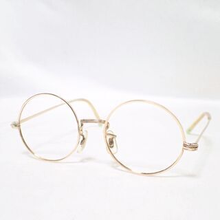 E418 眼鏡フレーム 丸メガネ レンズ無し めがね 18K レトロ