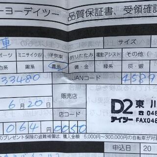自転車 20インチ 2019年6月購入 軽快車 salute 1度使用 その後は倉庫保管 程度良好 ノーパンクタイヤ ママチャリ 手渡し限定の画像