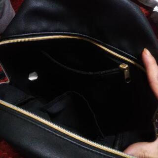 ワッペン★黒リュックの画像