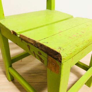 【値下げしてます！】木製子供イス　幼稚園イス　ヴィンテージ　シャビーシック　ナチュラル　ディスプレイの画像