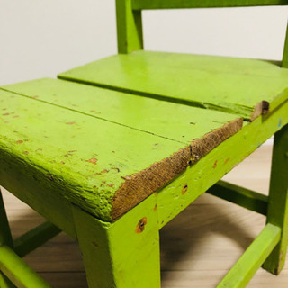 【値下げしてます！】木製子供イス　幼稚園イス　ヴィンテージ　シャビーシック　ナチュラル　ディスプレイの画像