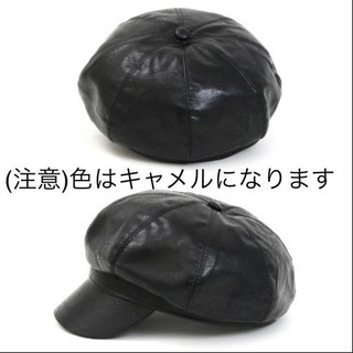 新品未使用　ANAP　フェイクレザーキャスケット　キャメルの画像