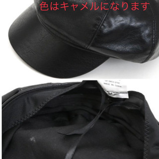 新品未使用　ANAP　フェイクレザーキャスケット　キャメルの画像