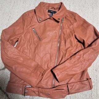 “値下げ”Forever21【メンズ】合皮レザージャケット<ブラウン>