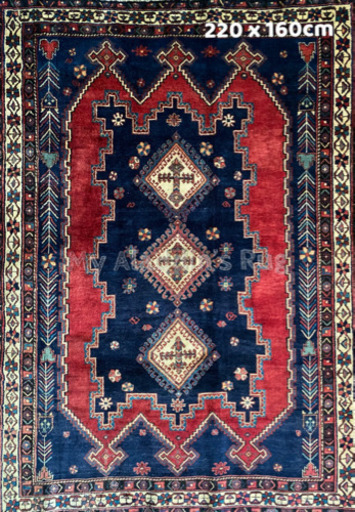 アフサール族 シルジャン トライバルラグ 220×160cm