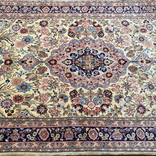 クム産 ペルシャ絨毯 コルクウール 220×140cm