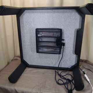 【紋別市発】山善 カジュアルこたつ 75cm 正方形 天面リバーシブル ブラック SEU-752(B)　中古品　通電発熱確認　の画像