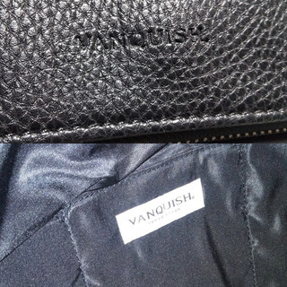 “値下げ”VANQUISH【ユニセックス】革製ショルダーバッグ〈ブラック〉の画像