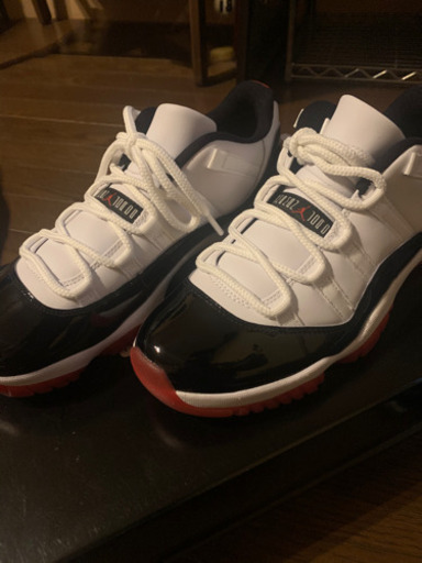 即決 NIKE AJ11 RETRO LOW ナイキ エアジョーダン 11 レトロ ローカット 復刻版 赤 レッド 黒 ブラック 白 27.0cm スニーカー
