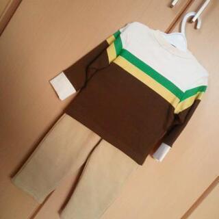 新品裏毛セットアップ☆トレーナー&ロングパンツ90西松屋の画像