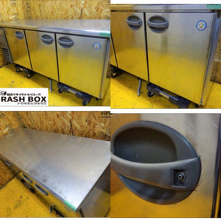 (H203-0)フクシマ 業務用 コールドテーブル 台下 冷凍冷蔵庫 YRC-181PM2 2015年製 W1800D600H800 中古 厨房 飲食店 店舗