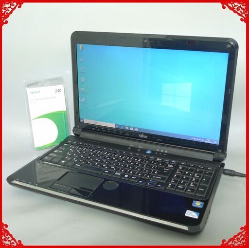 送料無料 新品SSD240G 1台限定 ノートパソコン 中古良品 15.6型 富士通 AH52/DA Pentium 4GB DVDRW 無線 カメラ Windows10 テンキー Office
