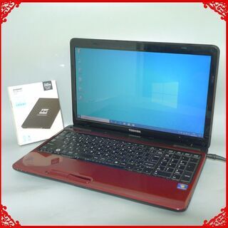 送料無料 新品SSD240GB 1台限定 ノートパソコン 中古良品 15.6型 東芝 T351/46CR Core i5 4G DVDマルチ 無線 Win10 テンキー Office レッド