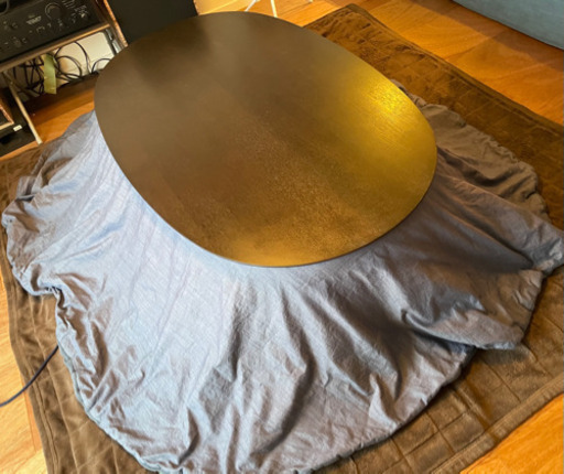 無印良品/楕円こたつテーブル/こたつ布団と敷きシート・滑り止めマットの4点セット