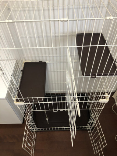 猫ちゃん　ペットのゲージ　鍵付き