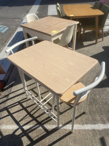 お得な3点セット!!美品です！山善 ダイニング3点セット テーブル+イス×2