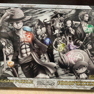 ワンピース　ジグソーパズル　1000ピース  ＋対応フレーム銀色
