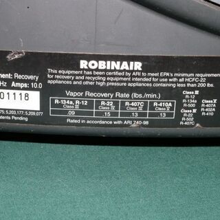 フロンガス回収機 海外製 中古 US規格の画像