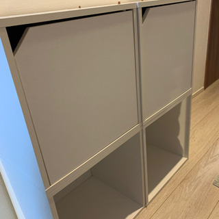 キューブBOX ホワイト　オープンタイプ2個、扉タイプ2個の画像