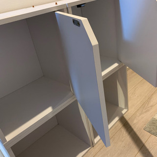 キューブBOX ホワイト　オープンタイプ2個、扉タイプ2個の画像