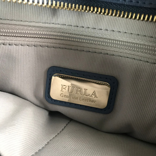 【Furla】フルラ　2Wayバッグ　ショルダー　トート　ブルー　レザーバッグ