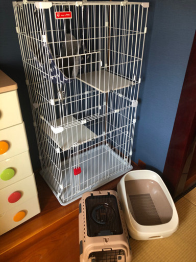 キャットケージ、トイレ、キャリー、ハンモックセット