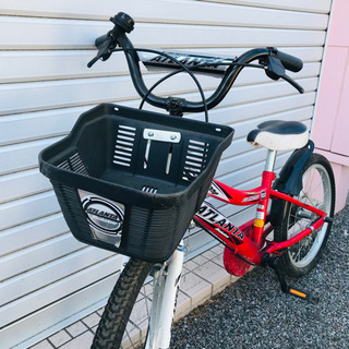 子供自転車 赤×白系 18インチ スタンドなし