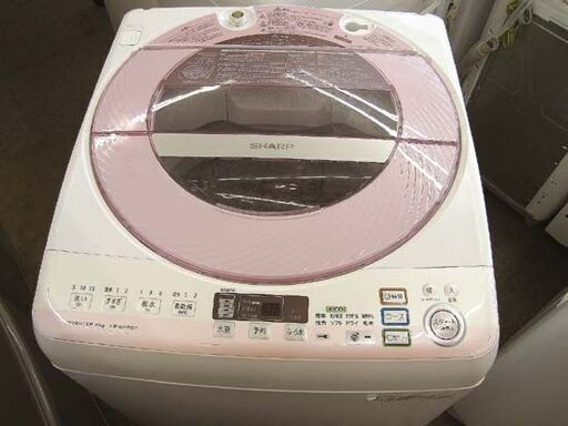 ☆2015年製 洗濯機 8.0㎏ シャープ ES-GV80P W600mm×D595mm×H960ｍｍ 中古 札幌 東区☆
