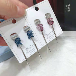 通體純銀配天然水晶耳墜の画像