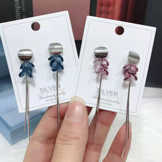 通體純銀配天然水晶耳墜の画像