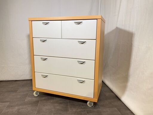 チェスト 4段チェスト 白×ナチュラル リビング家具 中古品