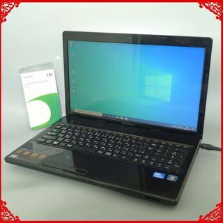 送料無料 新品SSD240GB 1台限定 中古良品 ノートPC 15.6型 Lenovo G580 Celeron 4G DVDマルチ 無線 カメラ Windows10 LibreOffice ブラック