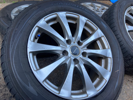 17inc 社外フィン 215/60R17 6〜8分山ラジアルタイヤ付き…