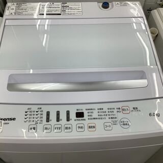 1年保証付き！洗濯機　Hisense 2020年製　6.0㎏　HW-G60A