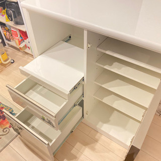 【ニトリ】キッチンカウンター　スライド炊飯器台レンジ台の画像