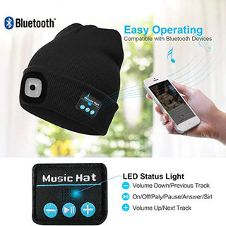 新品　帽子　防寒　キャップ　ニット　ニット帽　LED 音楽　Bluetooth  照明の画像