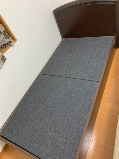 【受取決定済】ベッド キングサイズ(シングルベッド2台構成) 木製 ブラウン