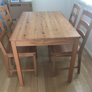 急募！2/13処分■ウッド調ダイニングテーブル4人用■美品の画像