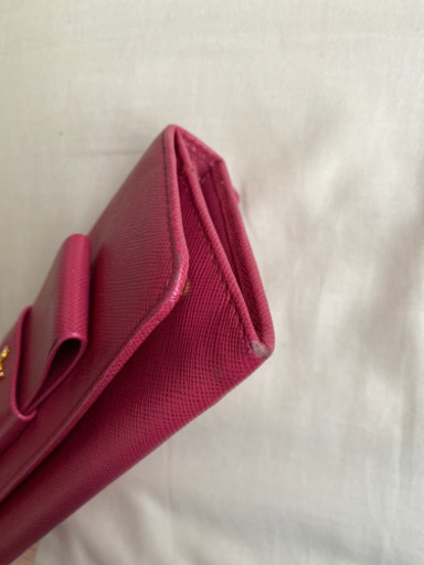 SAFFIANO FIOCCO 二つ折り長財布 レザー ピンク リボン