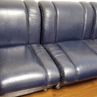 大型　皮ソファセット　5人がけ　(取りに来てくださる方へお譲りします)の画像