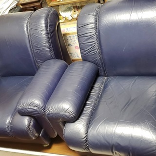 大型　皮ソファセット　5人がけ　(取りに来てくださる方へお譲りします)