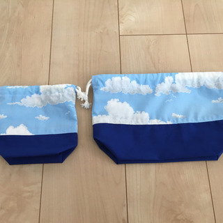 新品　幼稚園　お弁当袋　コップ袋セット　洗い替えにどうですか？の画像
