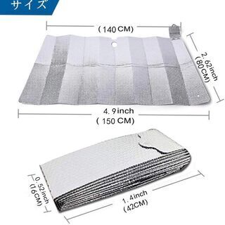 新品　未使用　そのほかも色々激安にて、出品してます！！車用サンシェード 車窓日よけ カーフロント ガラスカバー フロントカバー 遮光 遮熱 二重ハニカムデザイン 日よけ uv 紫外線カット 暑さ対策 簡単取付 軽自動車 小型乗用車(150X80cm)の画像