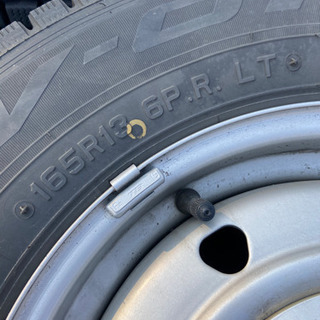 【受け渡し予定品】ホイール付　ダンロップ　スタッドレスタイヤ　165R13 4本の画像