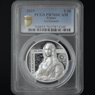 【訳あり格安出品 PCGS PR70DCAM】2019年 フランス モナリザ レオナルド・ダ・ヴィンチ没後500年 銀貨 BOX・証明書付｜アンティーク コイン