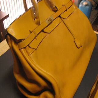 aspa　アスパ　バーキン型　レザー　カラシ色　新品未使用の画像