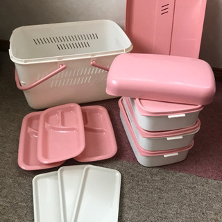 ★【お取引決定】ピクニックバスケット　お弁当箱＆お皿セット