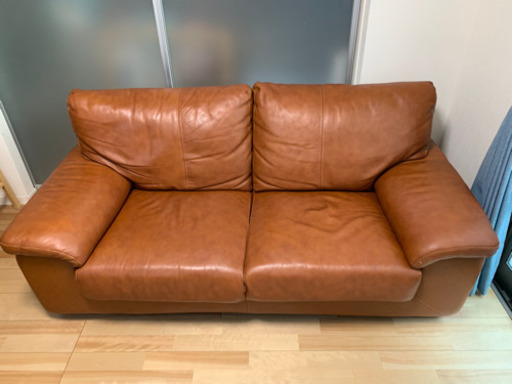 【受渡し確定】本革　2人掛けソファー　￥25,000→￥15,000