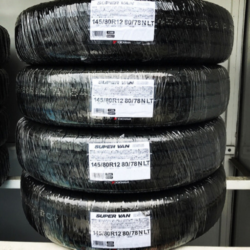 145/80R12 80/78N(145R12 6PR)ヨコハマタイヤY356新品22年製4本 作業代、消費税全て込み16500円！